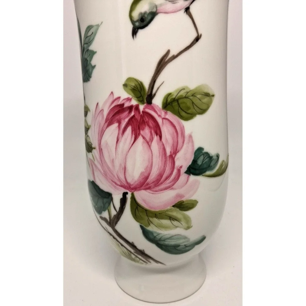 Kaiser Porcelain Vase by A.K.Kaiser CO made in Germany Bird w/Flower